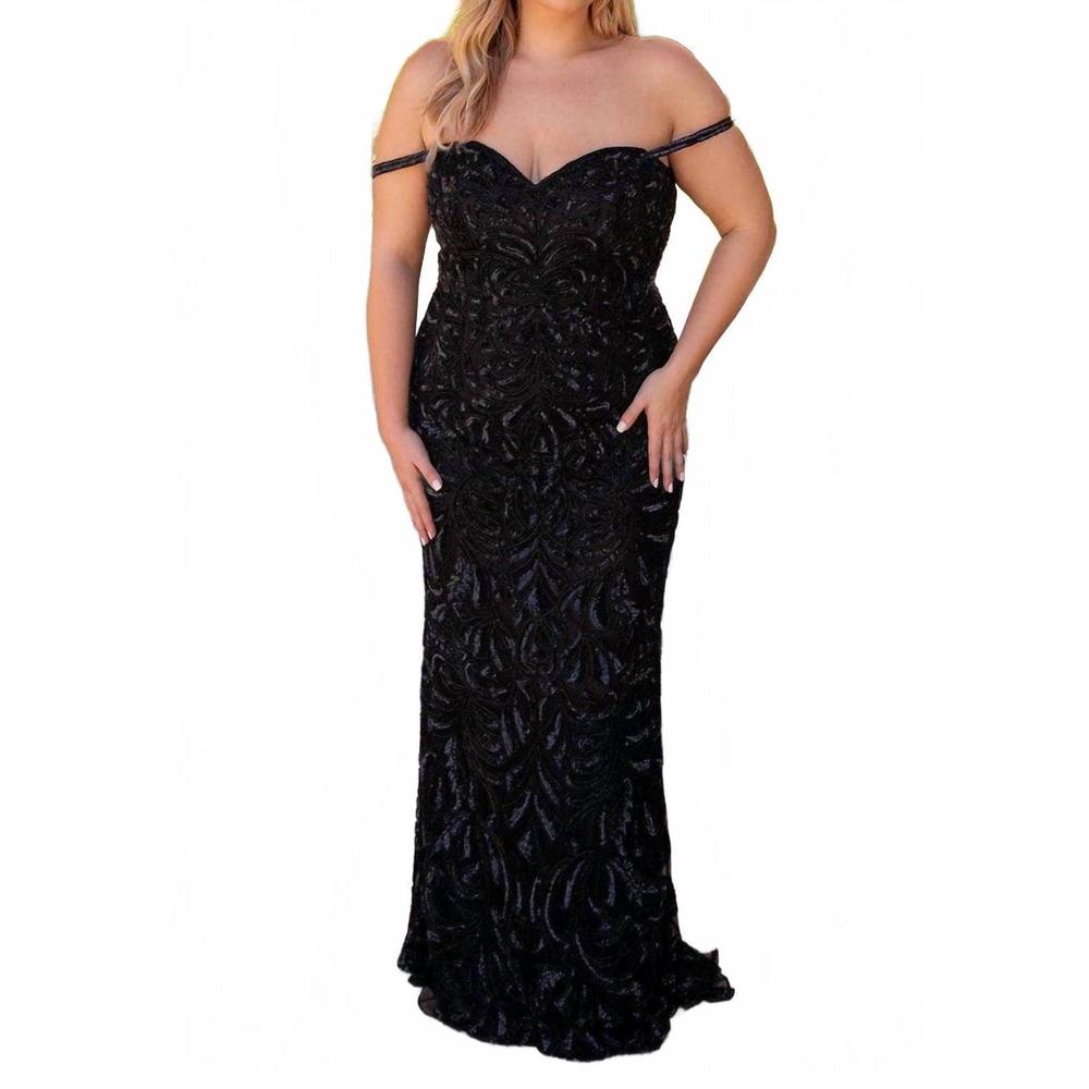 NEW PRIMAVERA fitted bodice prom dress in black